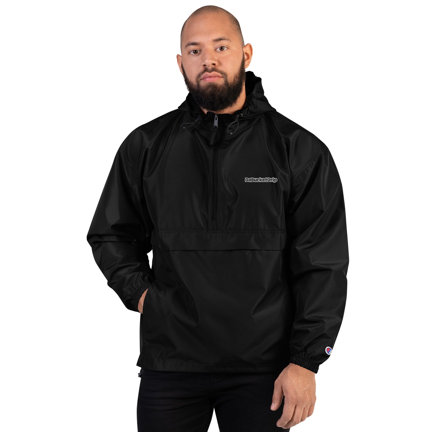 DaBucketDrip/Embroidered Champion Packable Jacket DaBucketDrip