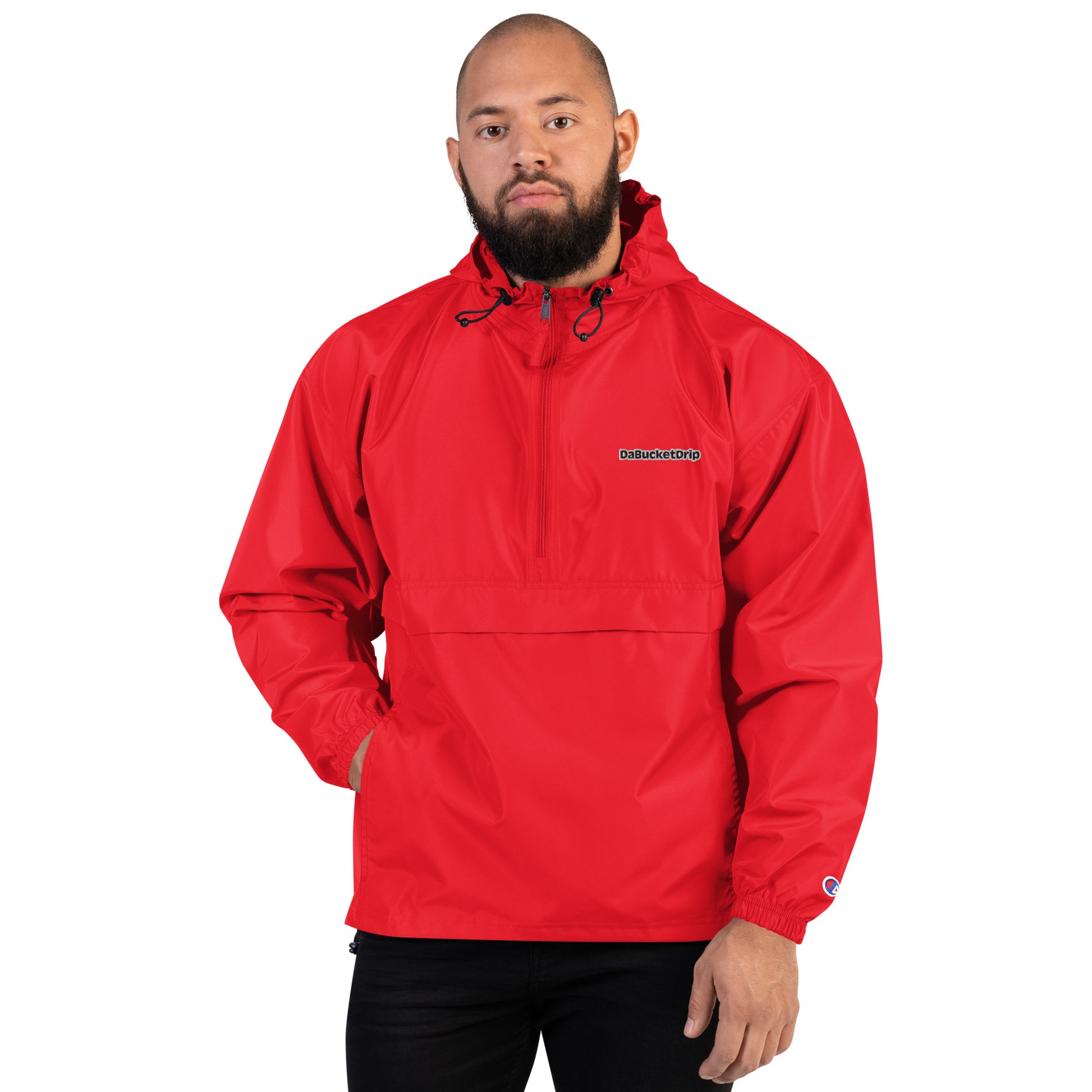 DaBucketDrip/Embroidered Champion Packable Jacket DaBucketDrip